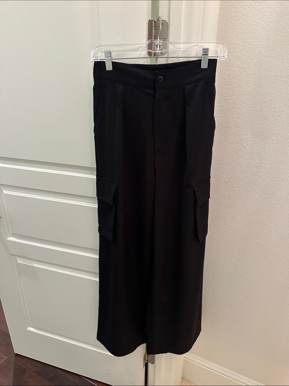 Papermoon Black Cargo Wide-Leg Pants
